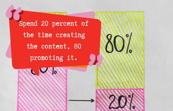 Neil Patel quoted about spending 20 percent of the time creating the content and 80 promoting it.