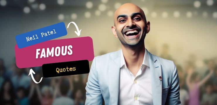 Optimistic and joyful Neil Patel's AI-generated Top image displays his determination and passion in a marketing seminar