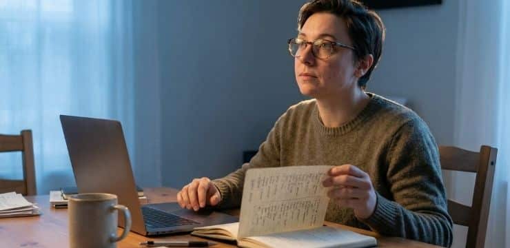 Founder working at sunrise in long middle startup phase symbolizing steady progress toward success